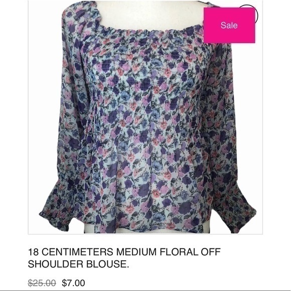 🍒18 CENTIMETERS FLORAL OFF SHOULDER BLOUSE. - Picture 6 of 6